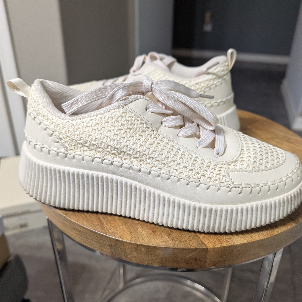 TOP MODA Sonia-1 Beige Raffia Sneakers Box